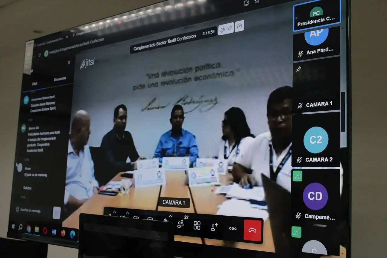 El Presidente del @conglomeradoven lideró una videoconferencia con empresas de confección que han manifestado su intención de formar parte del Conglomerado Productivo del Sector Textil (+Fotos)